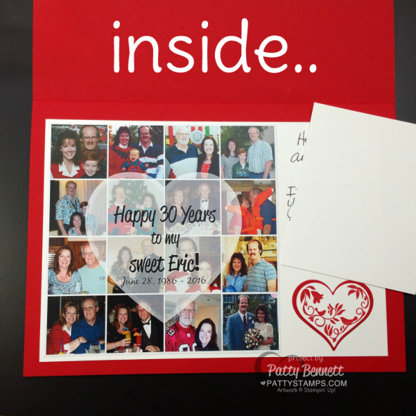 30th anniversary card for Eric, inside.