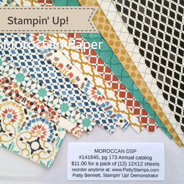 Stampin' UP! Moroccan Designer Series Paper Pack great for card making and crafting projects, shop online at www.PattyStamps.com