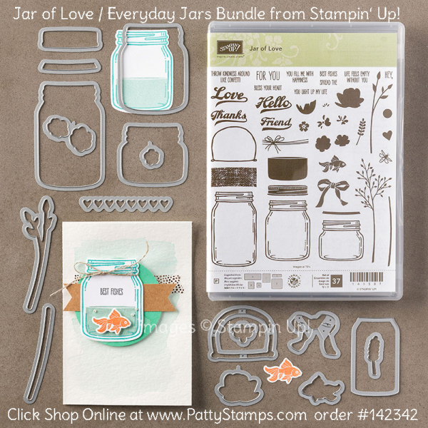 Stampin UP! Jar of Love and Everyday Jars bundle, available online. Click Shop Online at www.PattyStamps.com and order #142342