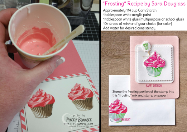 Frosting Recipe for the Sweet Cupcake bundle card with frosting! Stampin' UP! ink, stamps, paper and accessories available at pattystamps.com