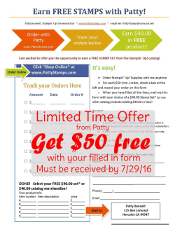 2015 Earn 50 FREE STAMPS with Patty 2015 Earn 50 FREE STAMPS with Patty
