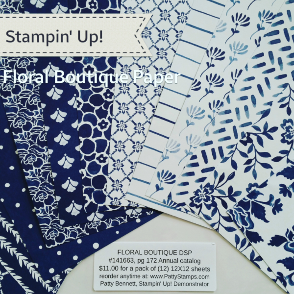Stampin' UP! Floral Boutique Designer Series Paper Pack great for card making and crafting projects, shop online at www.PattyStamps.com
