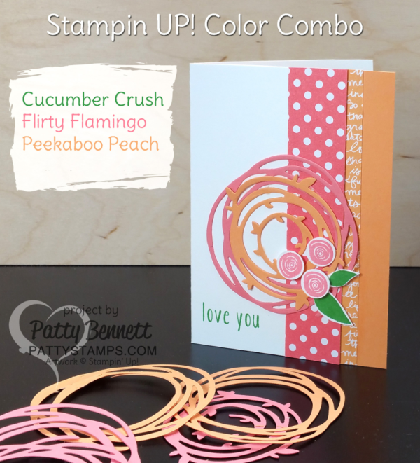 Swirly Scribbles and Swirly Bird note card featuring Stampin' Up! in color combo, blog hop brought to you by the Color Fuse team!
