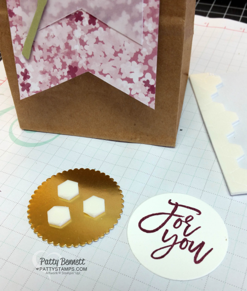 Thoughtful branches hydrangea hollyhock gift bag stampin up dimensionals