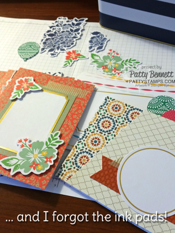 Card Kit: Stampin' Up! Tin of Cards kit creates 16 cards - complete with so many fun embellishments!  order #141651 - click shop online at www.pattystamps.com