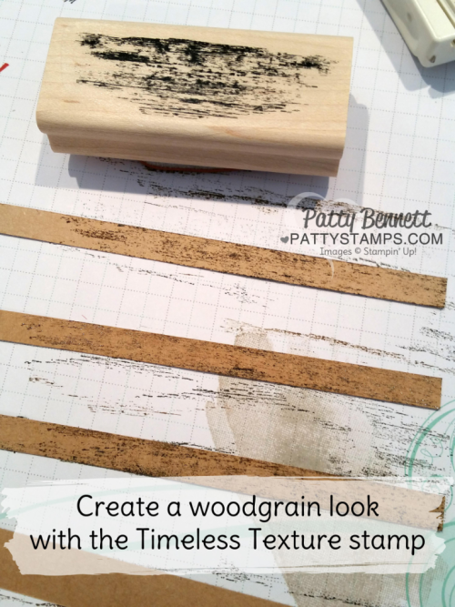 Crafting Tip: create a woodgrain look with the Stampin' UP! Timeless Texture stamp! by Patty Bennett, www.pattystamps.com Crafting Tip: create a woodgrain look with the Stampin' UP! Timeless Texture stamp! by Patty Bennett, www.pattystamps.com