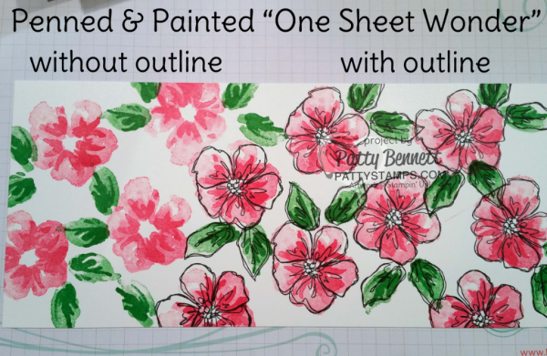 One Sheet Wonder note cards featuring Stampin' Up! Penned & Painted stamp set, by Patty Bennett at www.PattyStamps.com