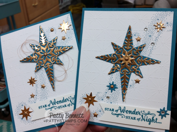 Star of Light Stampin' Up! Christmas cards featuring copper paper and metallic enamel shapes by Patty Bennett. click shop online at www.PattyStamps.com Star of Light Stampin' Up! Christmas cards featuring copper paper and metallic enamel shapes by Patty Bennett. click shop online at www.PattyStamps.com