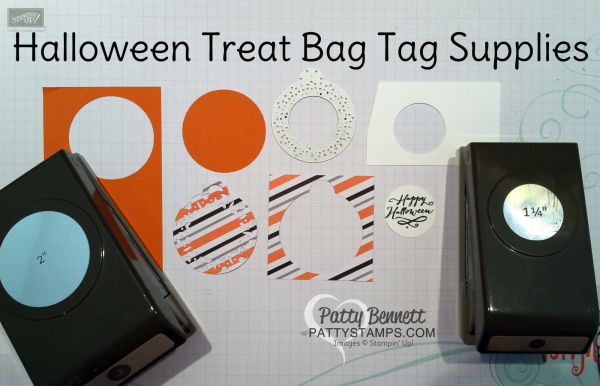 Stampin UP! DIY Halloween Treat Bags featuring Jar of Haunts stamp set and Halloween Night paper.  Tag Topper:  Merry Tags Framelits.  by Patty Bennett, www.PattyStamps.com