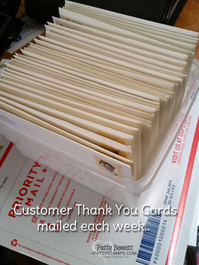 Customer thank you cards pattystamps stampin up