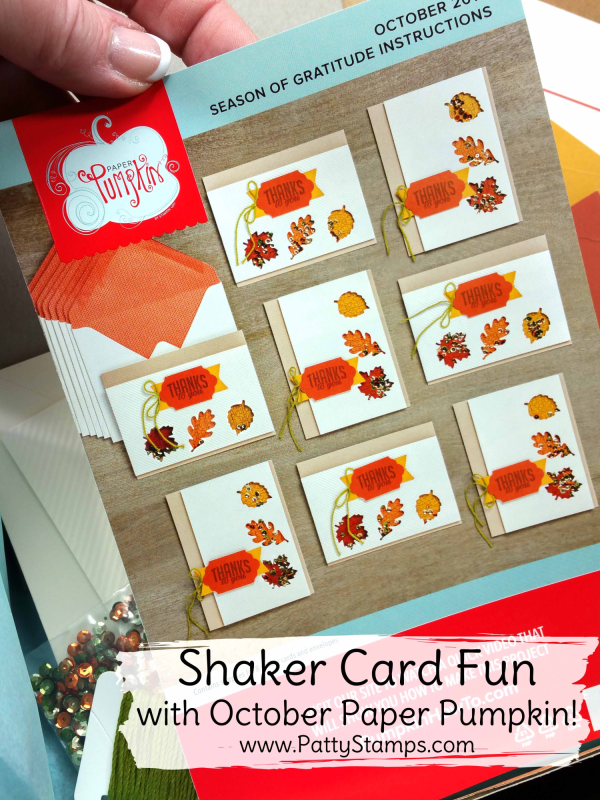 Create Shaker Cards with the Stampin' Up! October 2016 Paper Pumpkin crafting kit! Subscribe today! Create Shaker Cards with the Stampin' Up! October 2016 Paper Pumpkin crafting kit! Subscribe today!