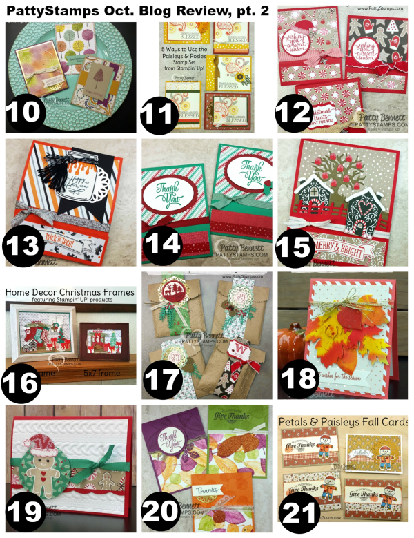 October Blog Review of stamped projects from PattyStamps.com, part 2