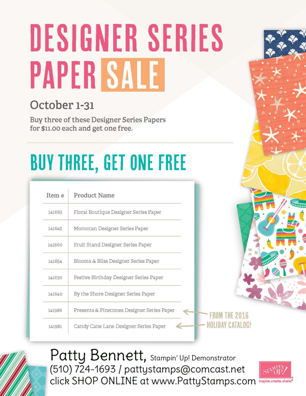 Designer paper sale pattystamps stampin up Designer paper sale pattystamps stampin up
