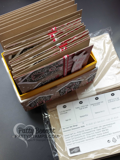 Candy Cane Lane Note Cards in a repurposed Project Life Box.  Great for gift giving!  by Patty Bennett