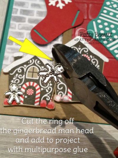 Craft Tip: snip off the ring on the gingerbread man if you don't need it! I used heavy duty wire cutters. Christmas Trinkets from STampin' Up!, click shop online at www.PattyStamps.com and order #141997 Craft Tip: snip off the ring on the gingerbread man if you don't need it! I used heavy duty wire cutters. Christmas Trinkets from STampin' Up!, click shop online at www.PattyStamps.com and order #141997