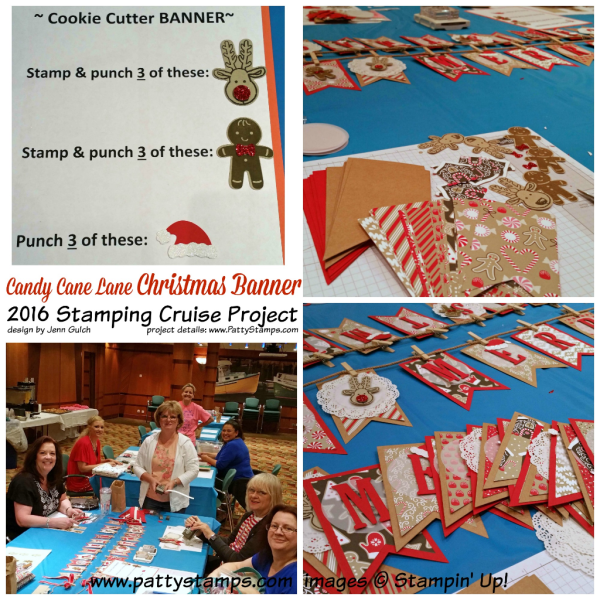 DIY Christmas Decor Banner featuring Stampin' Up! Banner & Large Letter framelits with Candy Cane Lane paper, Cookie Cutter Christmas bundle and Jolly Hat punch. Created on the 2016 Stamping Cruise to the Caribbean. DIY Christmas Decor Banner featuring Stampin' Up! Banner & Large Letter framelits with Candy Cane Lane paper, Cookie Cutter Christmas bundle and Jolly Hat punch. Created on the 2016 Stamping Cruise to the Caribbean.
