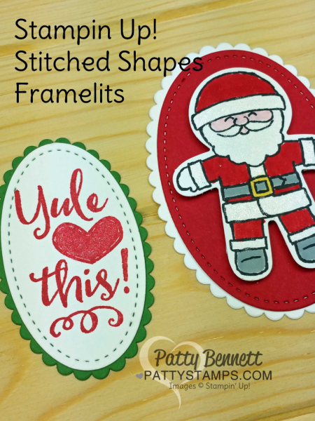 Stampin Up! Stitched Shape Framelits Christmas Tag Ideas. Paired with Layering Circles, Ovals and Squares by Patty Bennett Stampin Up! Stitched Shape Framelits Christmas Tag Ideas. Paired with Layering Circles, Ovals and Squares by Patty Bennett