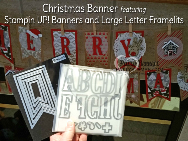 DIY Christmas Decor Banner featuring Stampin' Up! Banner & Large Letter framelits with Candy Cane Lane paper, Cookie Cutter Christmas bundle and Jolly Hat punch. DIY Christmas Decor Banner featuring Stampin' Up! Banner & Large Letter framelits with Candy Cane Lane paper, Cookie Cutter Christmas bundle and Jolly Hat punch.