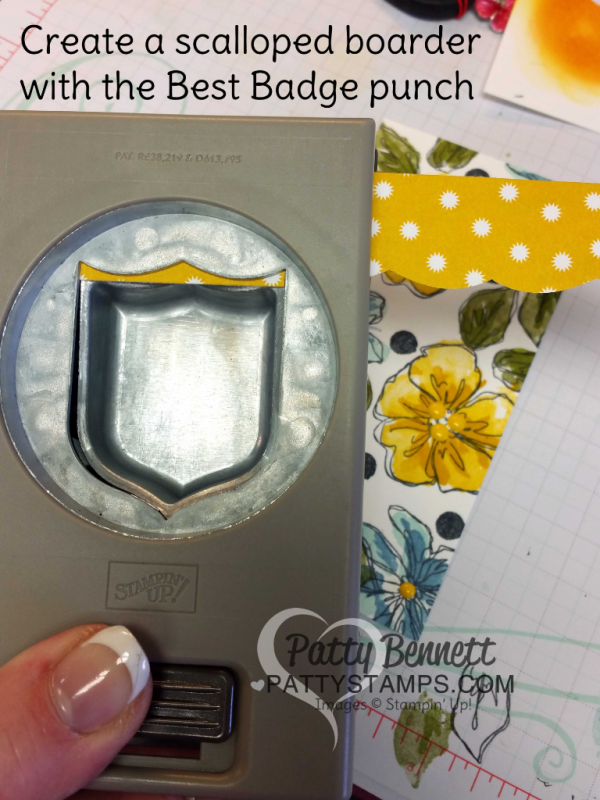 How to create a scalloped border with the Stampin' UP! Best Badge punch