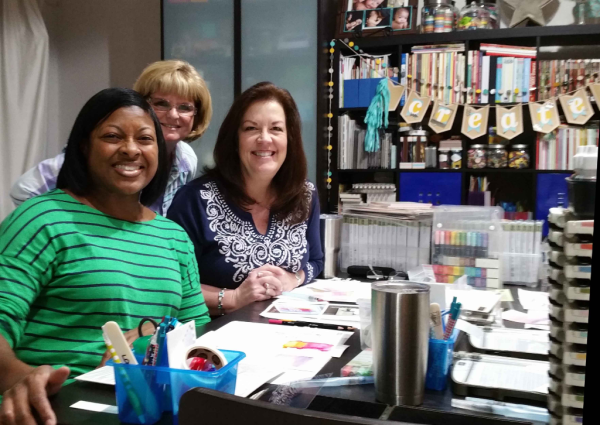 Occasions catalog stamping day with Lisa, Cindee and Patty