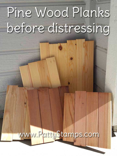 How to distress wood pine planks pattystamps before