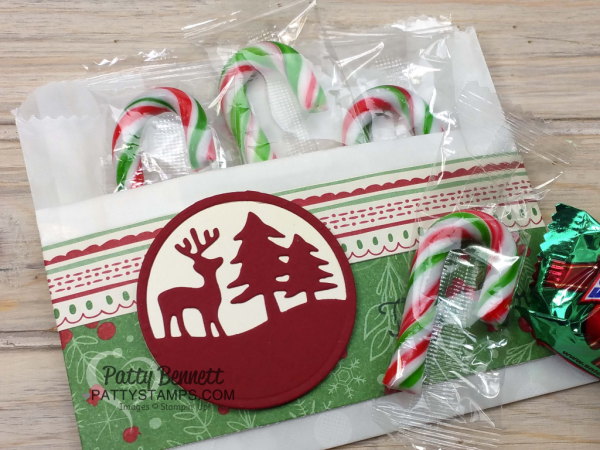 Merry Tags Gift Card Holders featuring Stampin' Up! bags, paper and embellishments by Patty Bennett, www.PattyStamps.com