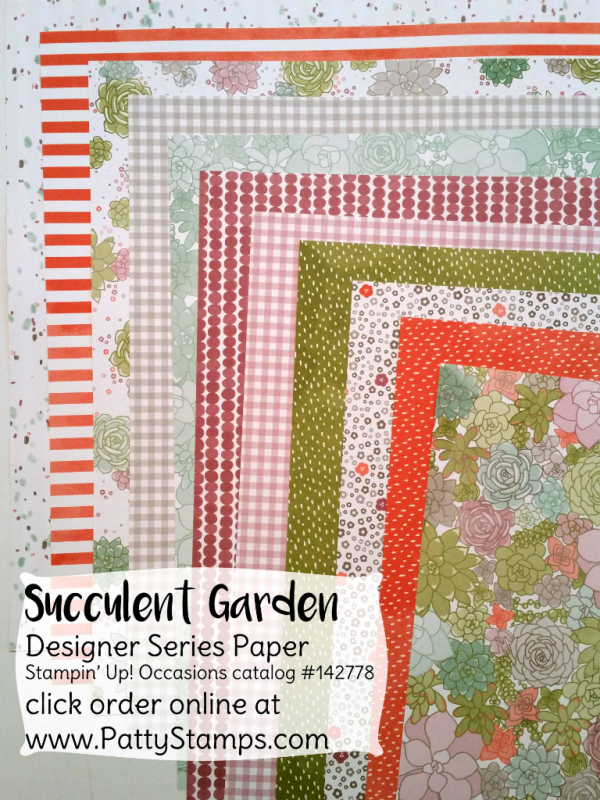 Stampin' Up! Succulent Garden Designer paper patterns
