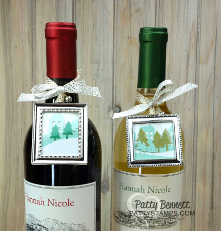 Bennett Family Christmas ornaments or frames for wine bottles featuring the Stampin' Up! November 2016 Paper Pumpkin crafting kits by Patty Bennett, www.PattyStamps.com Bennett Family Christmas ornaments or frames for wine bottles featuring the Stampin' Up! November 2016 Paper Pumpkin crafting kits by Patty Bennett, www.PattyStamps.com