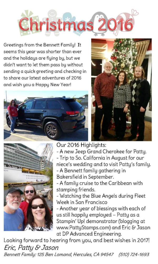 Bennett family Christmas newsletter 2016 Bennett family Christmas newsletter 2016