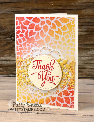 Stampin' Up! Note Card Ideas featuring So Detailed Thinlits and Irresistibly Floral paper by Patty Bennett, www.pattystamps.com