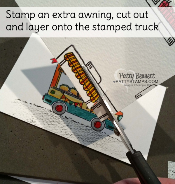 Stampin' Tip for stamping the Tasty Treats Taco Truck image - Stampin' UP!. by Patty Bennett