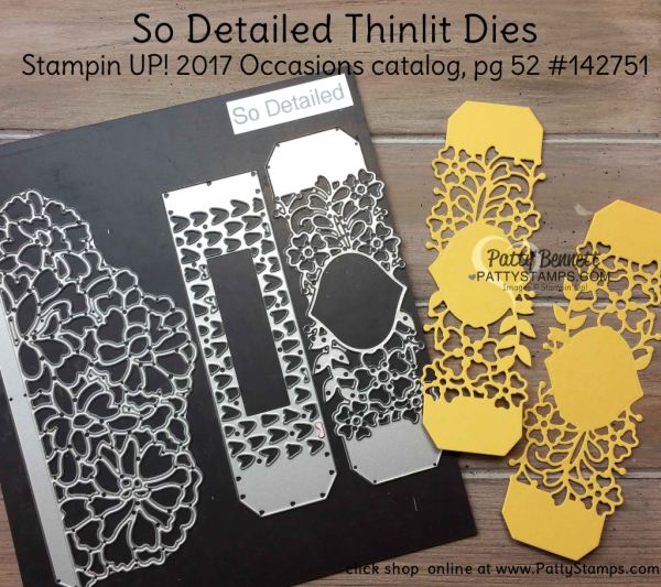 So Detailed thinlit die set from the Stampn' Up! 2017 Occasions catalog. 