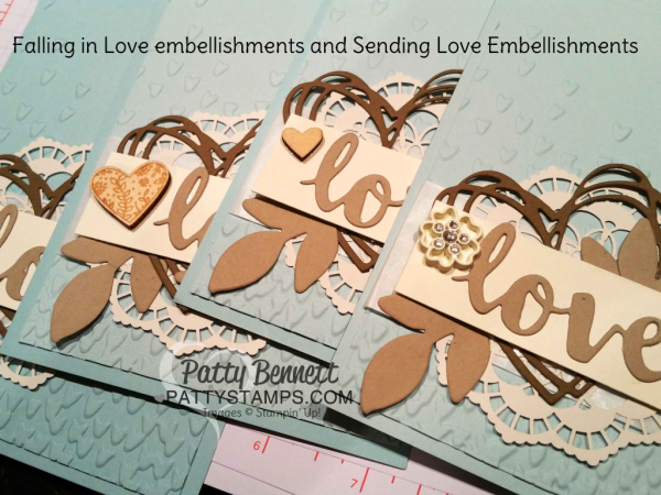 Falling Petals embossing folder "Love" card featuring Stampin' Up! Occasions catalog supplies, by Patty Bennett, www.PattyStamps.com