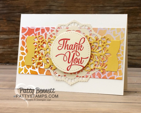 Stampin' Up! Note Card Ideas featuring So Detailed Thinlits and Irresistibly Floral paper by Patty Bennett, www.pattystamps.com