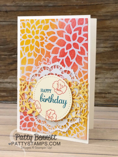 Stampin' Up! Note Card Ideas featuring So Detailed Thinlits and Irresistibly Floral paper by Patty Bennett, www.pattystamps.com
