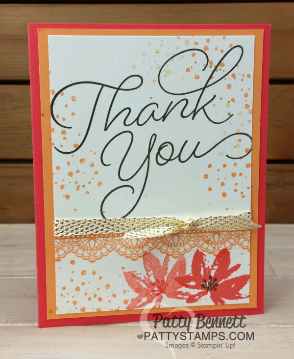 Stampin' UP! Sale-a-Bration stamp sets on Thank You Cards.  Color Fuser Blog Hop for February 2017.  Avant Garden, Delicate Details and So Very Much stamp sets featured.