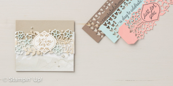 Stampin' UP! So Detailed thinlit dies.  So In Love card idea. 
