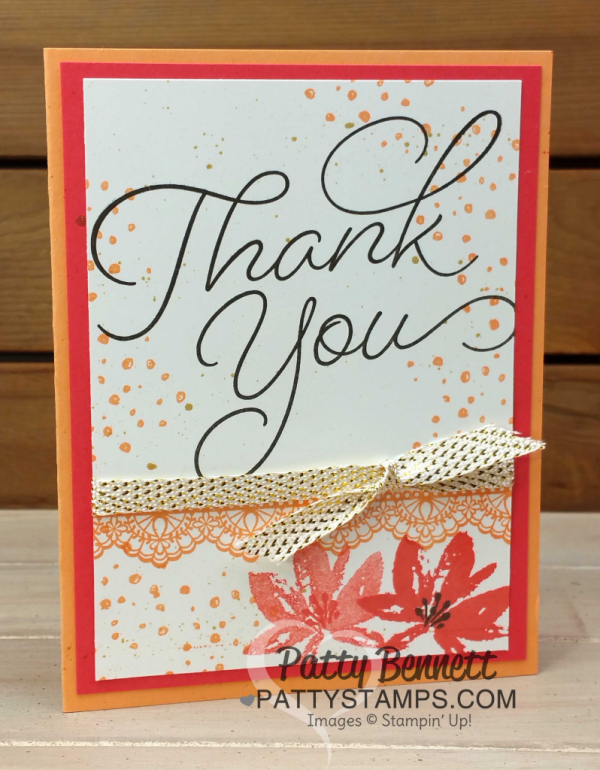 Stampin' UP! Sale-a-Bration stamp sets on Thank You Cards.  Color Fuser Blog Hop for February 2017.  Avant Garden, Delicate Details and So Very Much stamp sets featured.