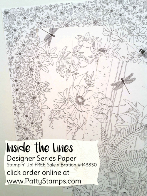 143830 Inside the Lines "coloring book" paper from Stampin' UP! Sale a Bration 2017, free with your $50 order through March 31