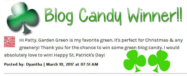 Winner st pattys day 2017 blog candy pattystamps