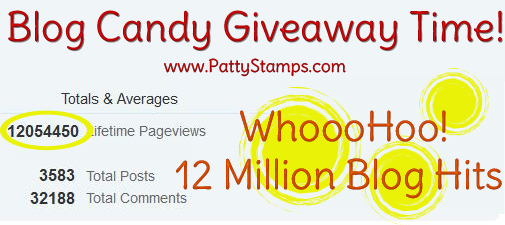 12 million blog hits blog candy giveaway pattystamps