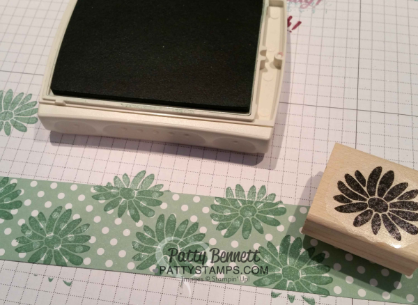 Have fun - stamp in printed designer paper for a whole new look! Stampin' UP! Special Reason flower stamp.