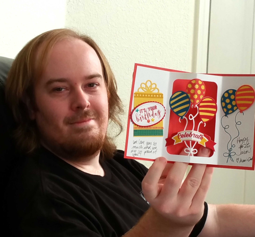 Balloon pop-up die birthday card idea featuring Stampin' UP! supplies, by Patty Bennett