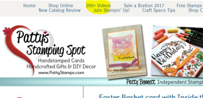 Find PattyStamps crafting tips and techniques video tutorials featuring Stampin' UP! Supplies