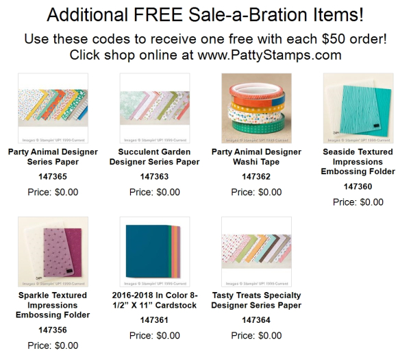 Additional sale a bration product 2017 stampin up pattystamps products