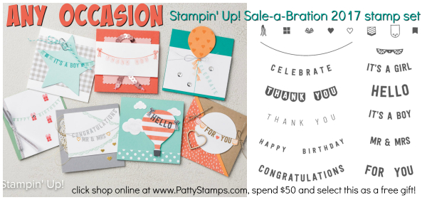 Any occasion sale a bration stampin up set pattystamps