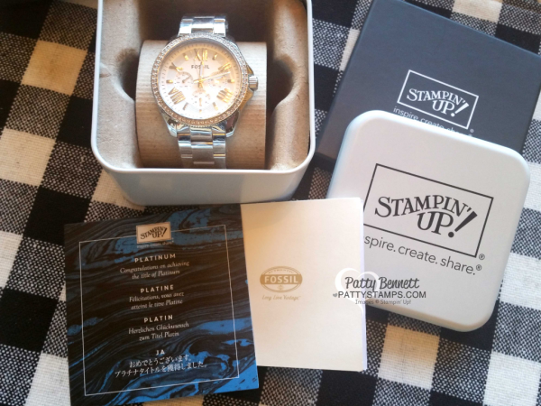 Platinum title promotion Fossil watch from Stampin Up for Patty Bennett