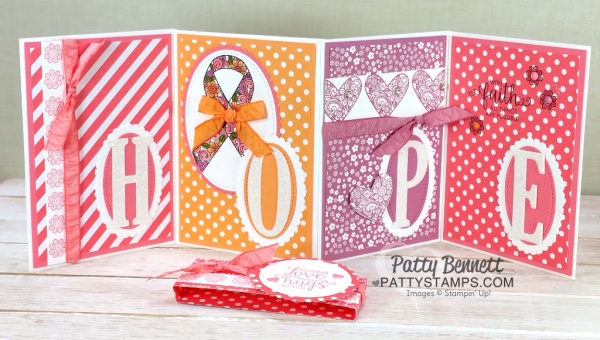 Ribbon of Courage stamp set HOPE accordion fold out sample by Patty Bennett from onstage San Diego Stampin' Up! Event April 2017