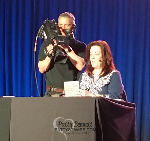 San Diego Stampin Up Onstage presentation by Patty Bennett featuring  the Ribbon of Courage stamp set