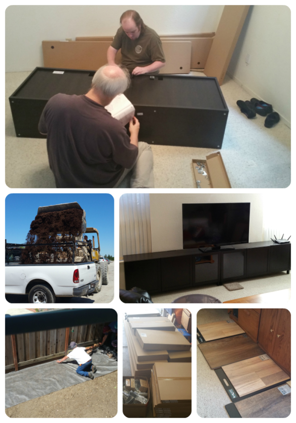Bennett family downstairs carpet and IKEA furniture redo. 